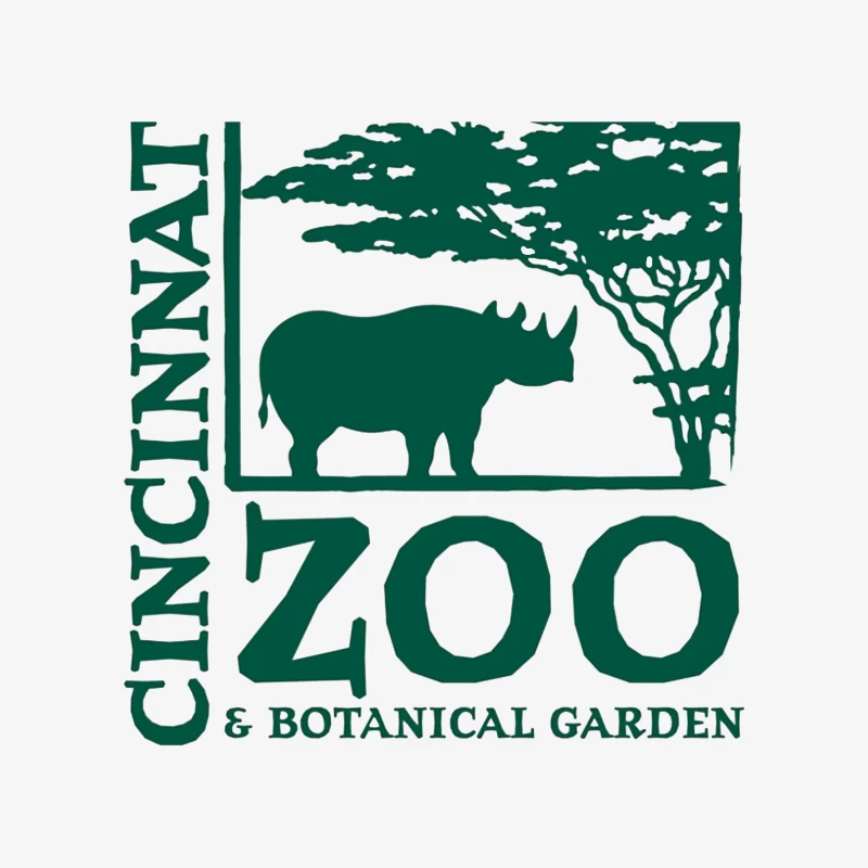 Cincinnati Zoo & Botanical Garden Logo with Rhinoceros and Acacia Tree Male Pullover Sweatshirt