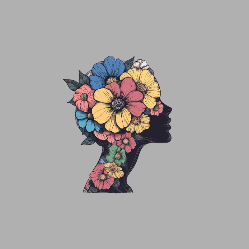 Vibrant Floral Profile: Nature-Inspired Artistic Illustration Male Tank Top