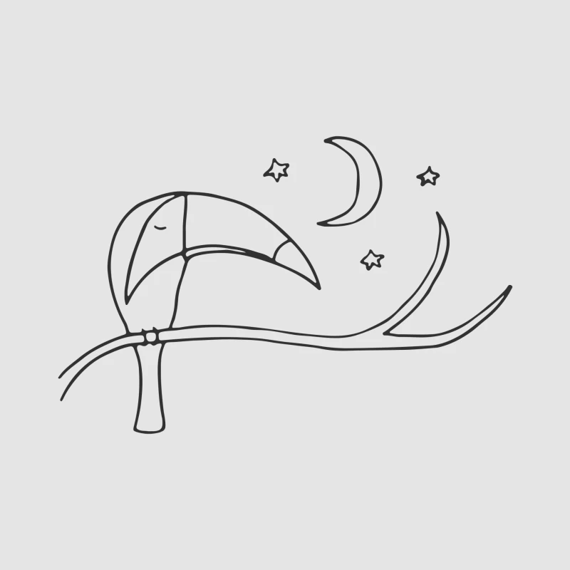 Minimalistische Zeichnung eines Vogels in der Nacht Herren Pullover Hoodie
