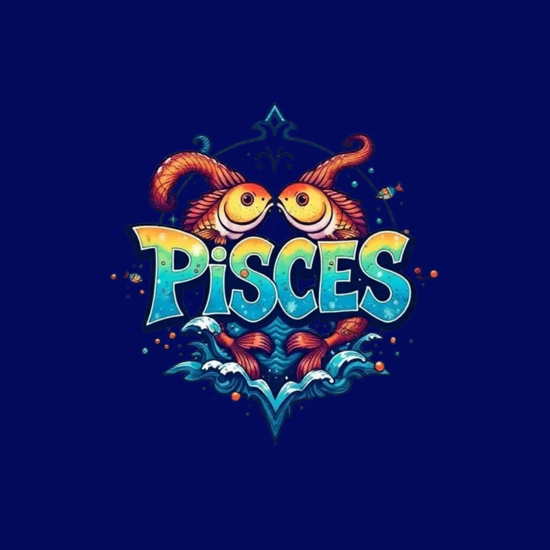 Pisces Zodiac Sign Illustration Mouse Pad