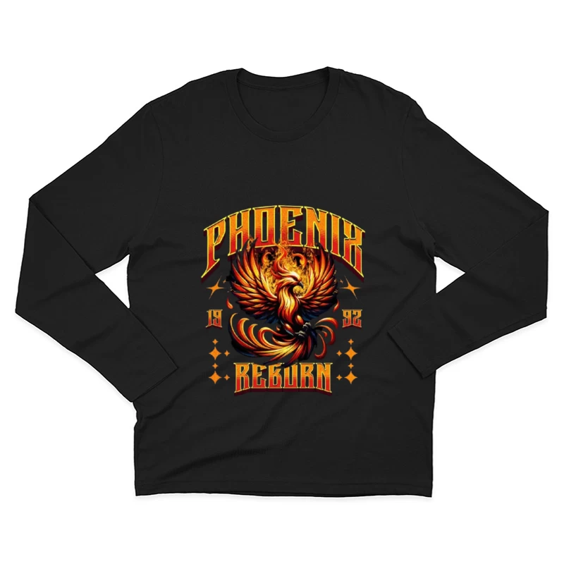 Vintage Phoenix Reborn Fire Bird Mythological Design Male Long Sleeve T-Shirt