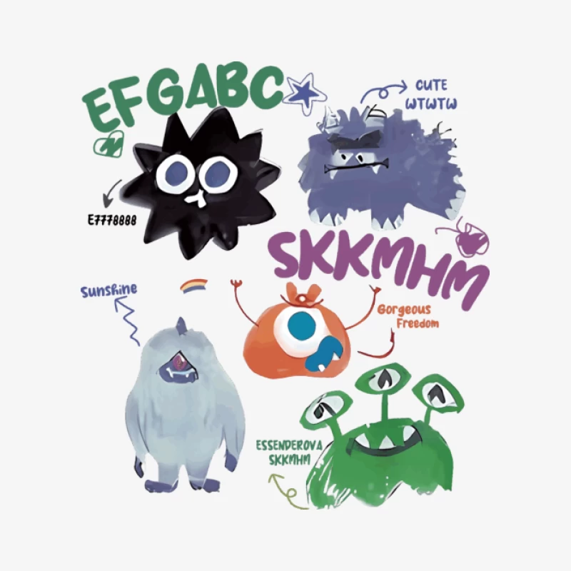 Monsters mit musikalischen Noten Damen Pullover Sweatshirt