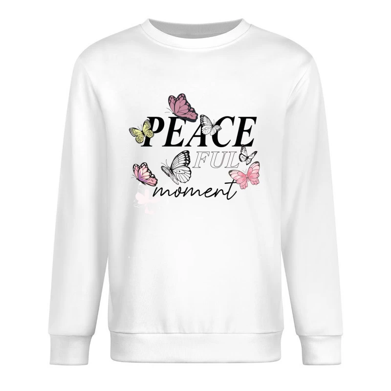 Peaceful Moment – Elegant Butterfly Serenity Male Pullover Sweatshirt