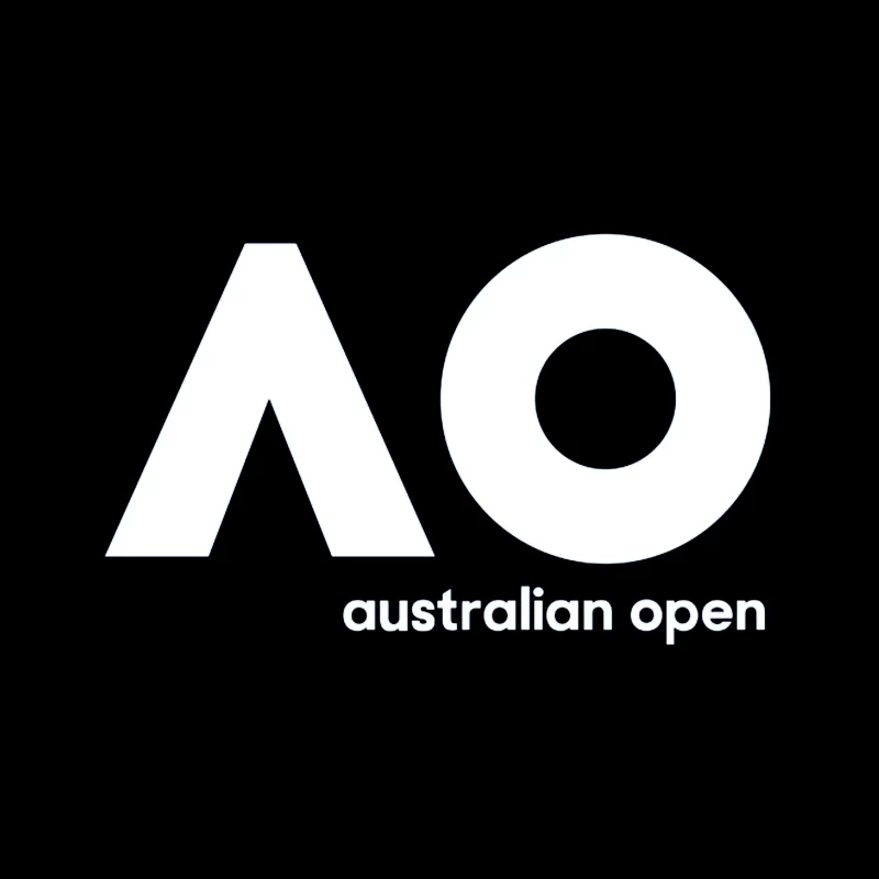 Australian Open Tennis Tournament White Minimalist Logo Desk Mat