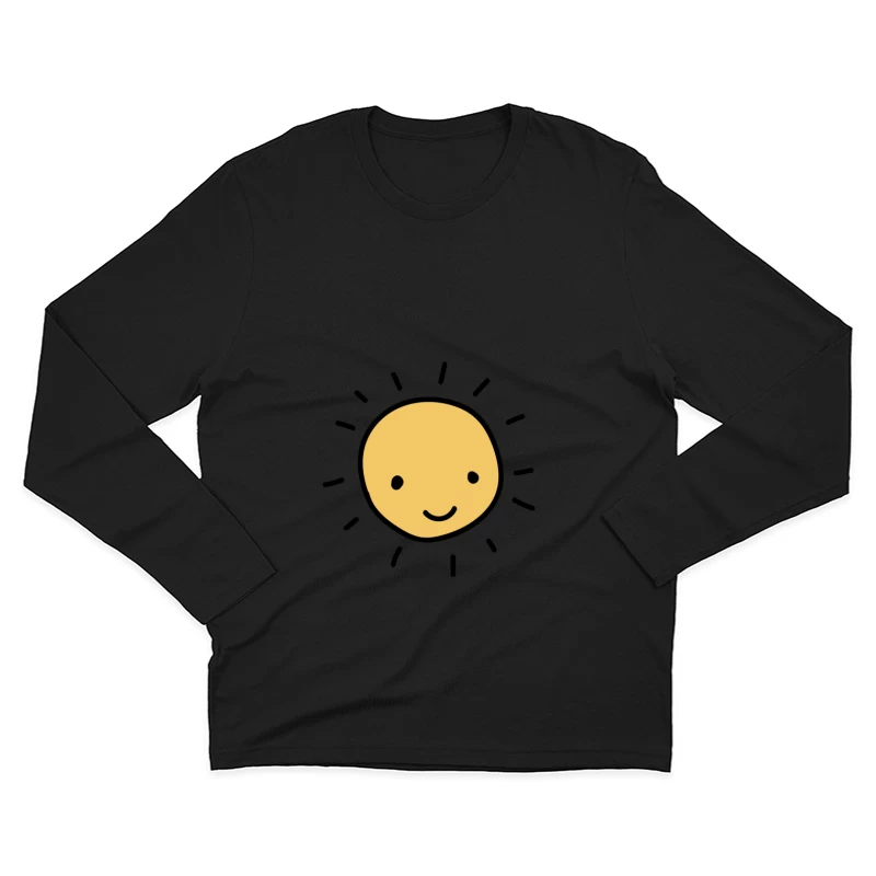 Soleil souriant dessiné à la main Homme Manches Longues T-Shirt