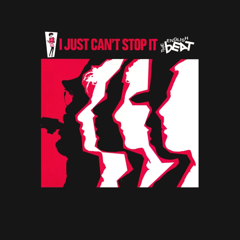 "I Just Can't Stop It" Abstract Red and White Album Cover Female T-Shirt