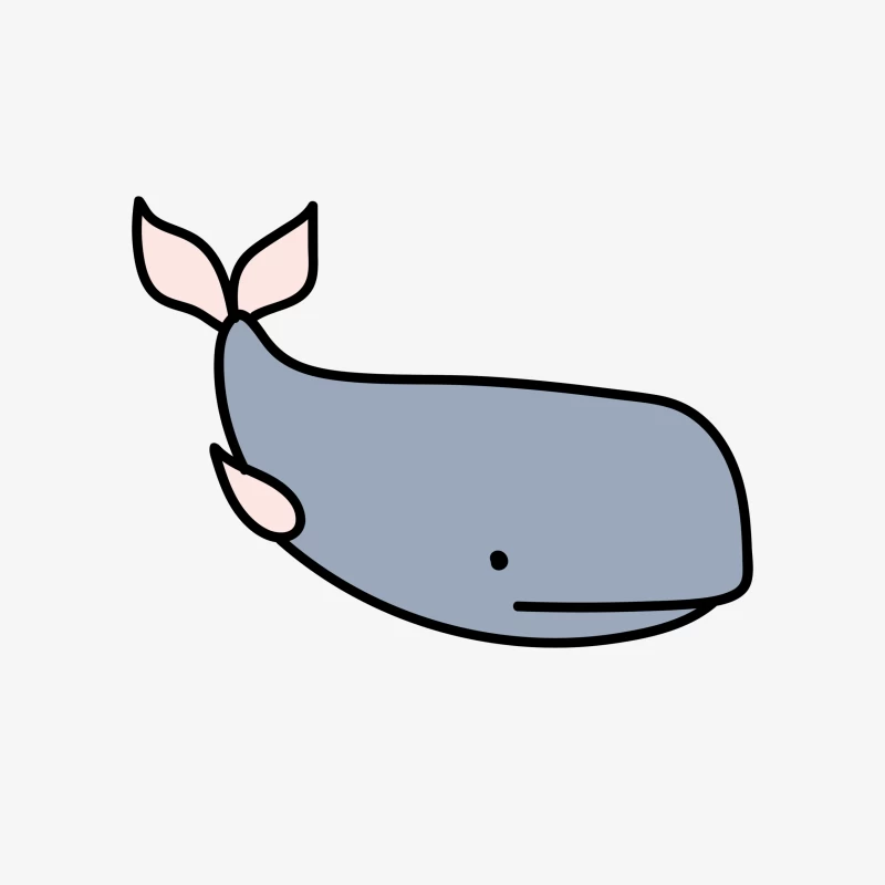 Dessin de baleine minimaliste Femme Sweat-shirt à enfiler