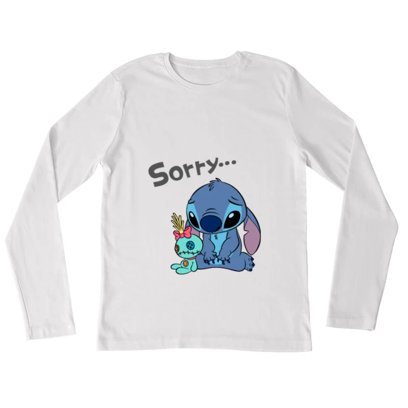 Entschuldigung mit Blauem Alien und Puppe Damen Langarm T-Shirt