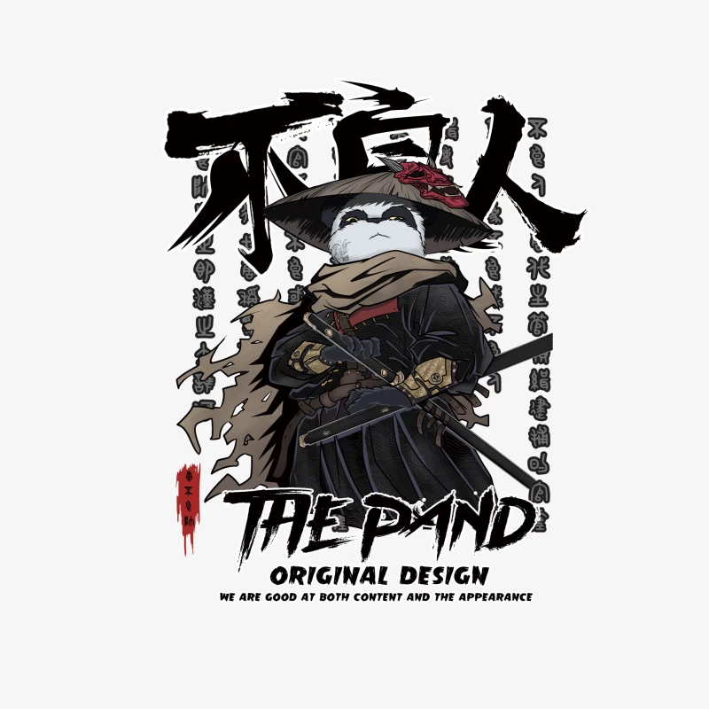 Panda Samurai Illustration Herren Pullover Sweatshirt