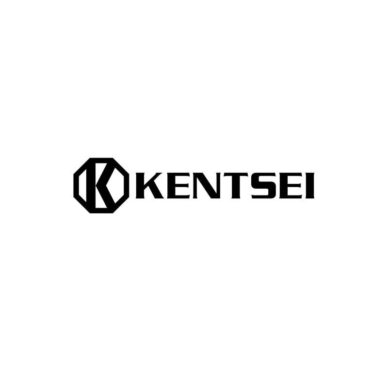 Kensei Black and White Geometric Brand Logo Travel Mug