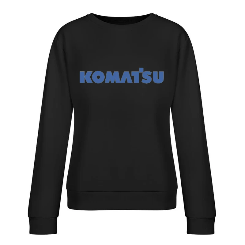 Komatsu Industrial Equipment Company Logo in Blue Female Pullover Sweatshirt