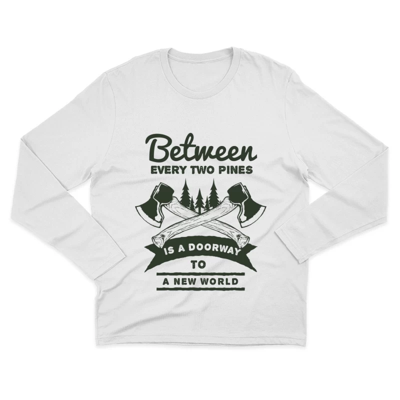 Nature et aventure entre les pins Homme Manches Longues T-Shirt