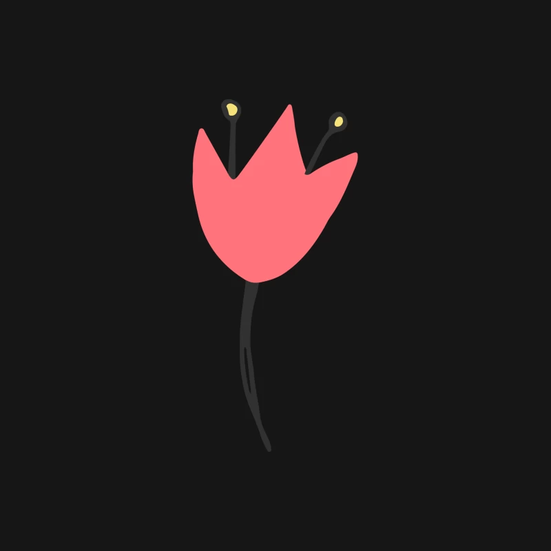 Fleur rouge dessinée à la main Femme T-Shirt