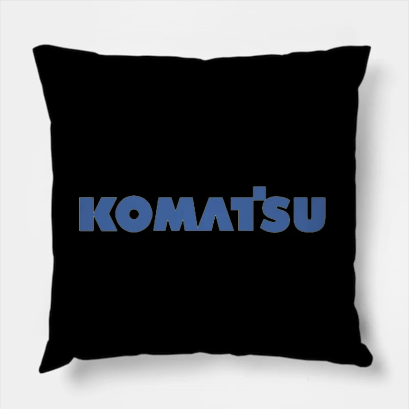 Komatsu Industrial Equipment Company Logo in Blue Throw Pillow