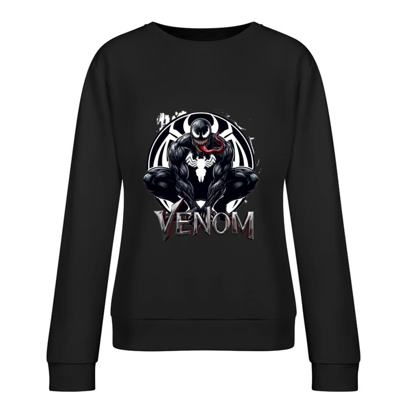 Venom Comic Art Female Pullover Sweatshirt