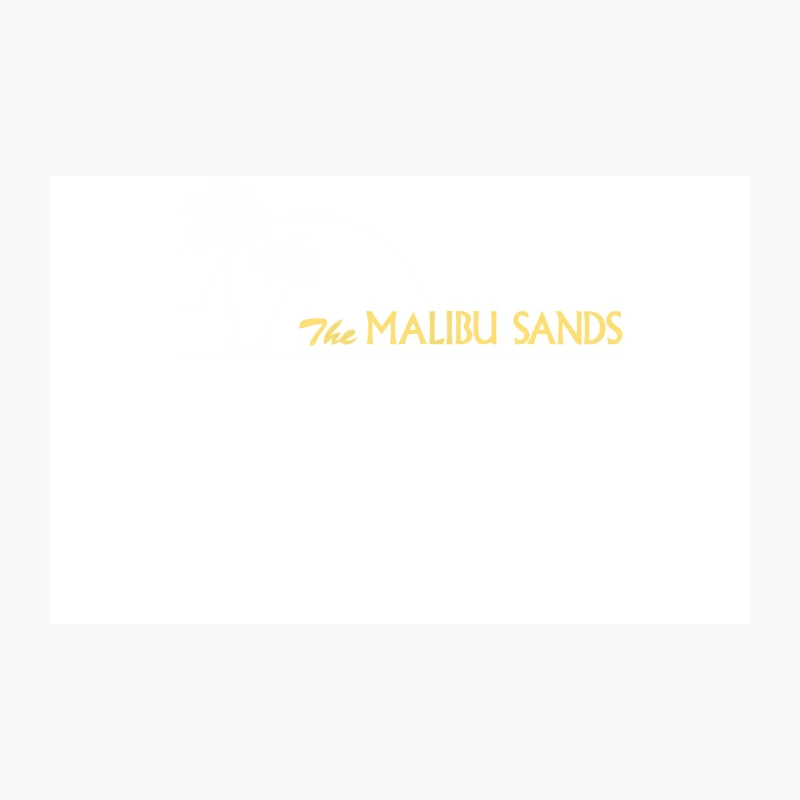 Malibu Sands: Yellow Text Logo for Beach Resort Travel Mug