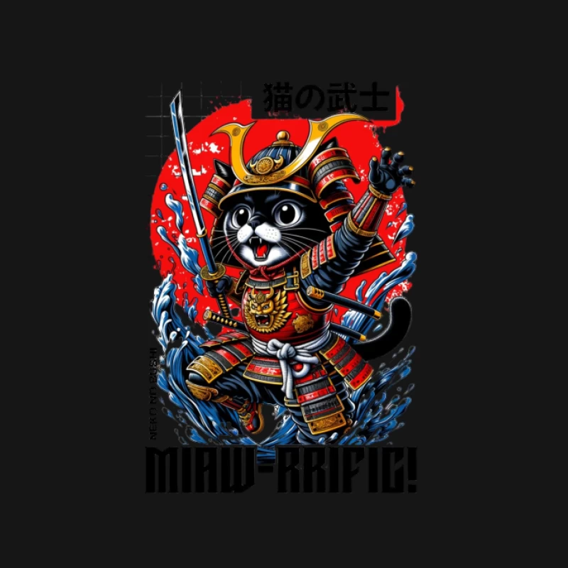 Illustration de chat samouraï Femme T-Shirt