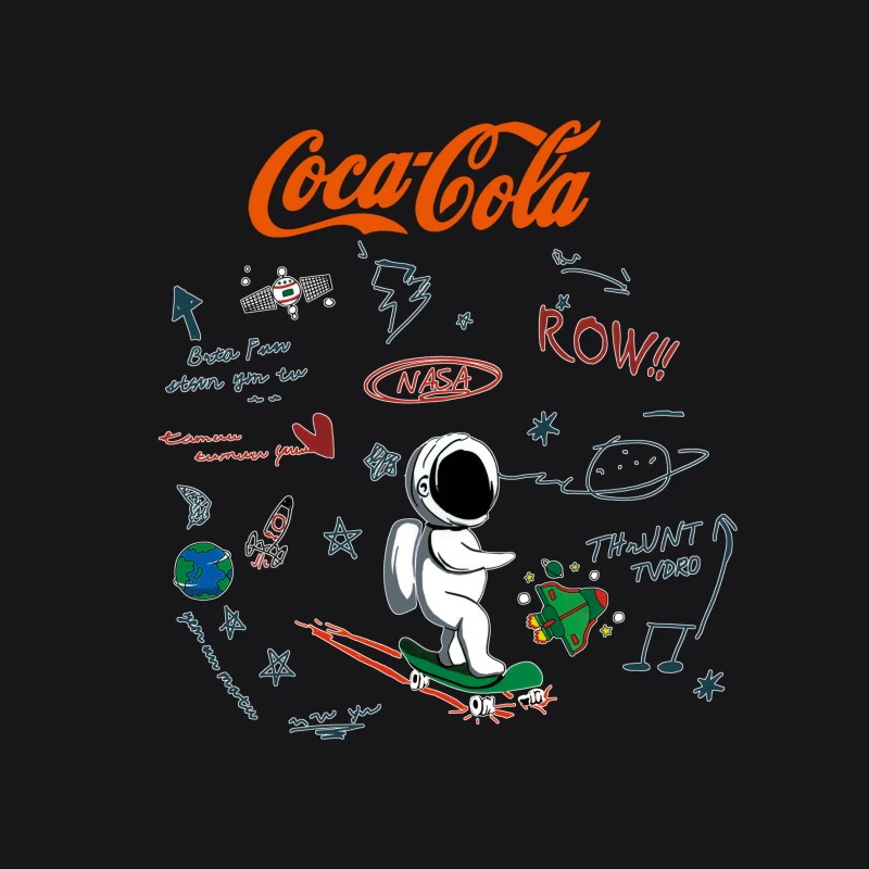 Astro-Skateboarding mit Coca-Cola und NASA Herren Pullover Hoodie