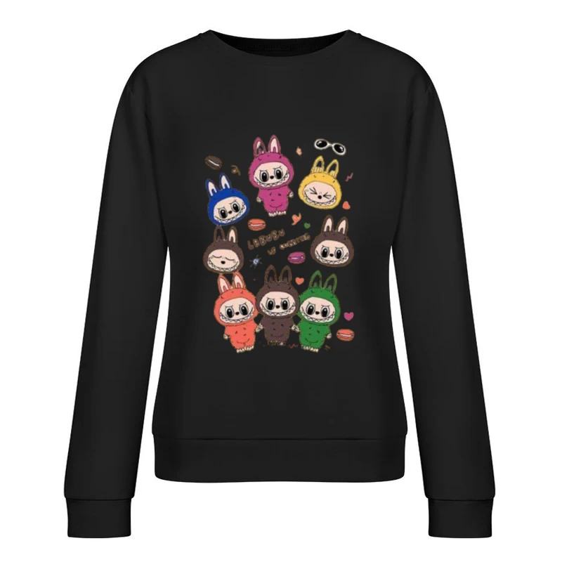 Niedliche Hasen in bunten Kostümen Damen Pullover Sweatshirt