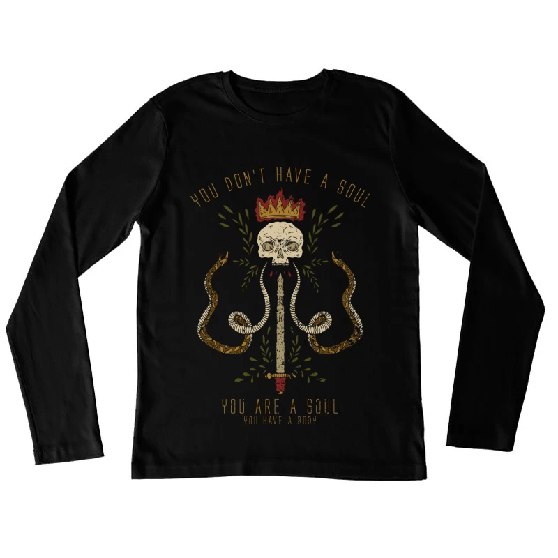 Concept de l'âme avec crâne et serpents Femme Manches Longues T-Shirt