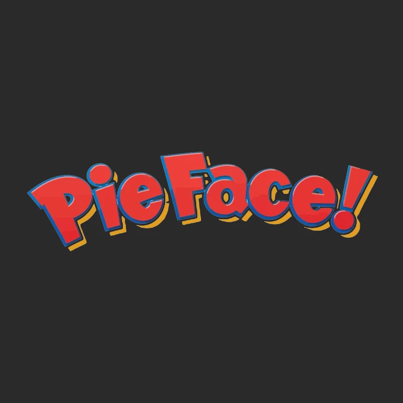 Pie Face Classic Game Logo in Red Cartoon Letters Baseball Cap