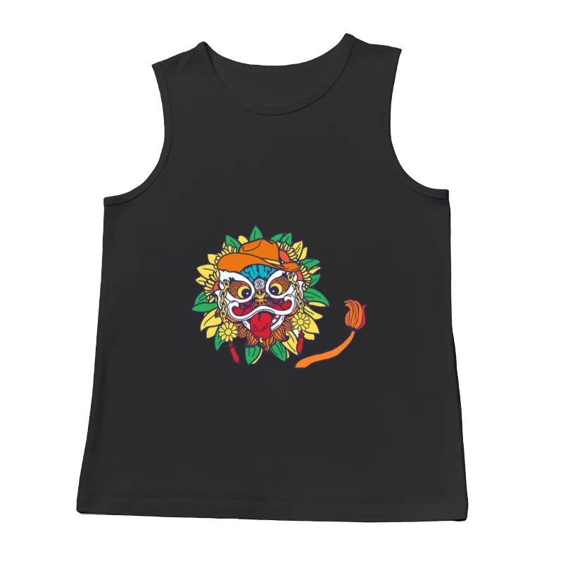 Traditionelle Maske mit Sonnenblume Herren Tanktops