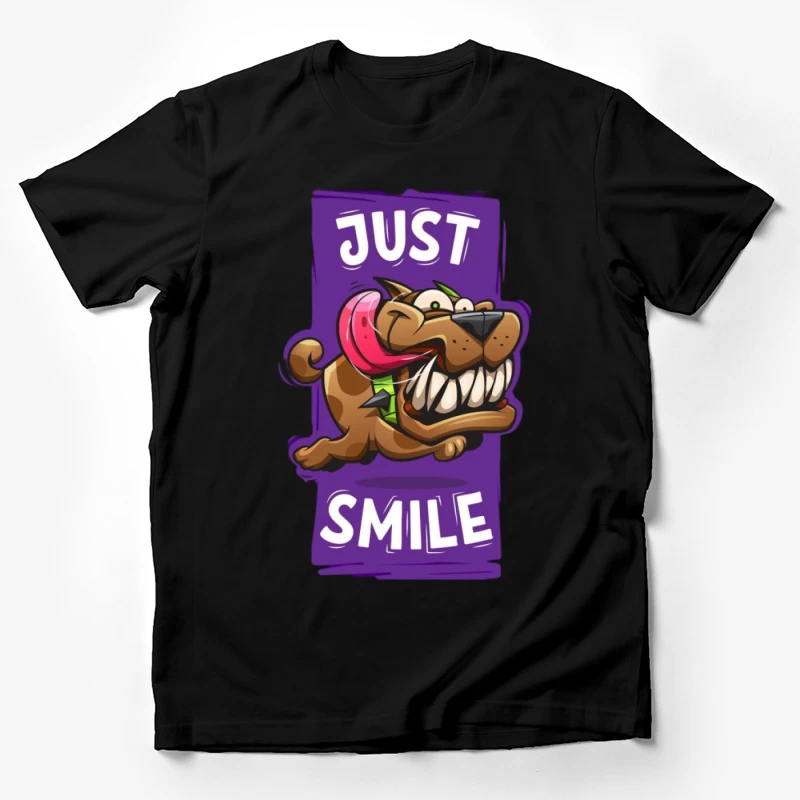 Comic-Hund mit fröhlichem Grinsen Herren T-Shirt
