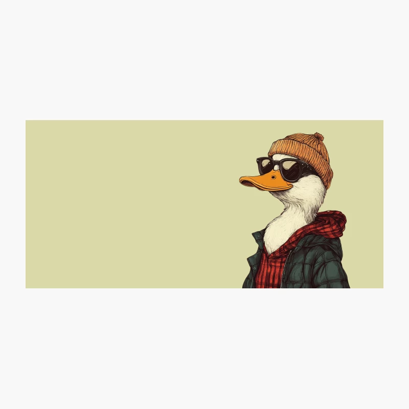 Hipster Duck in Winter Attire Coffee Mug