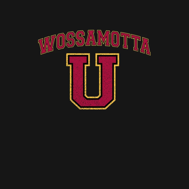 Vintage-Style Wossamotta U University Logo in Maroon and Gold Female T-Shirt