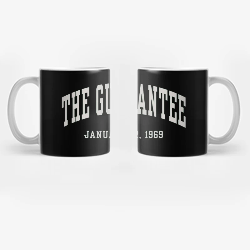 The Guarantee - Vintage Typography from January 12, 1969 Coffee Mug