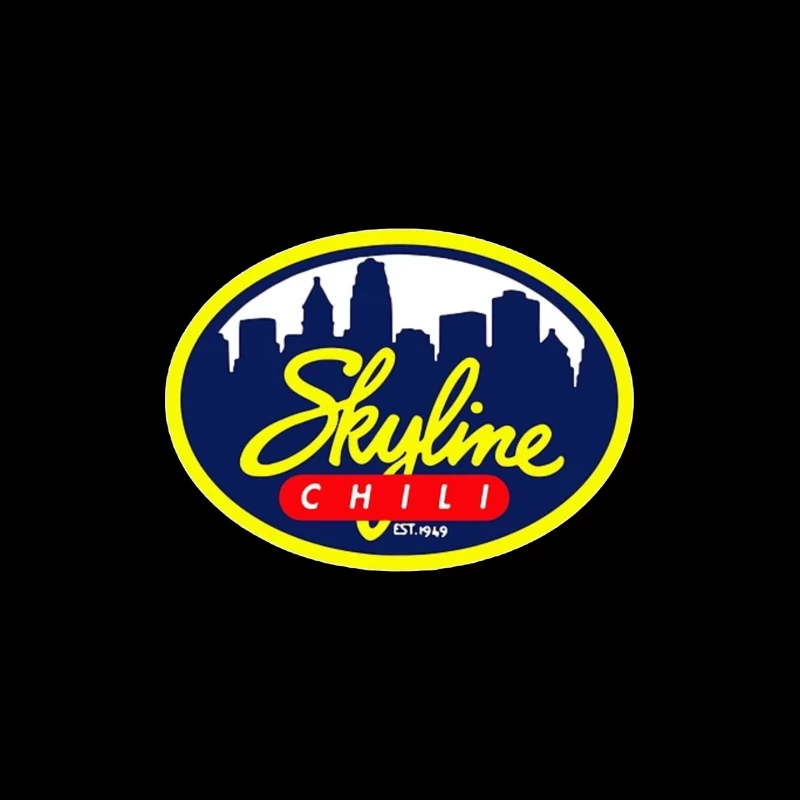 Skyline Chili Restaurant Brand Logo with Cincinnati Cityscape Mouse Pad