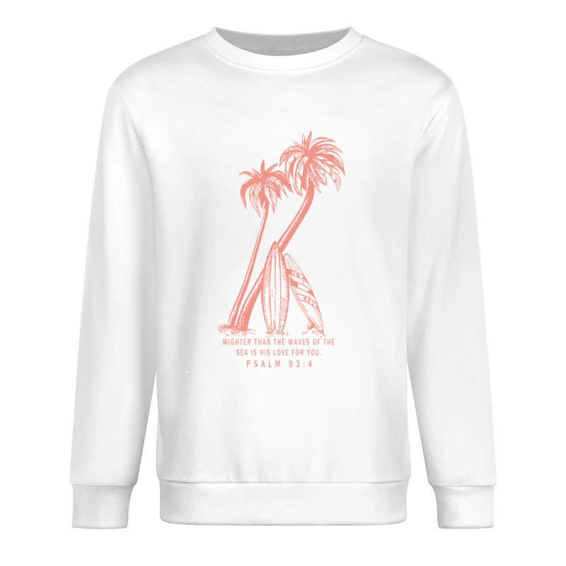 Tropische Palmen mit Psalm 93:4 Herren Pullover Sweatshirt