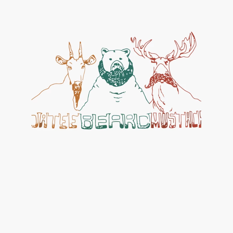 Whimsical Wildlife Trio with Typographic Element Cotton Tote Bag
