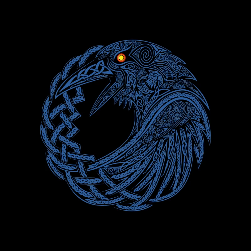 Intricate Celtic Knotwork Raven Illustration Mouse Pad