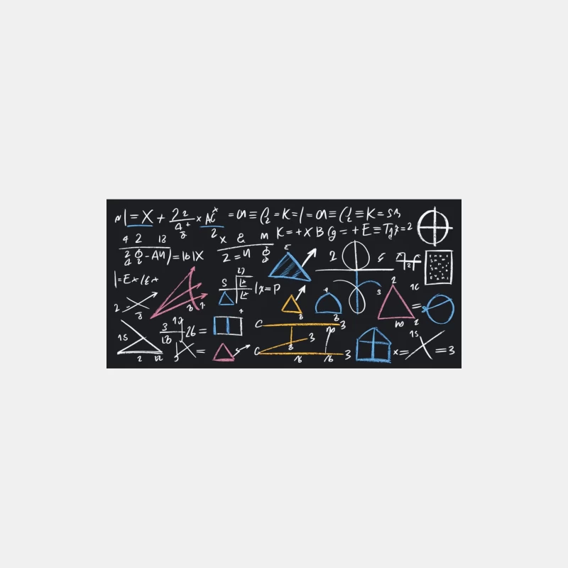 Mathematical Equations and Geometric Shapes on Chalkboard Male Tank Top