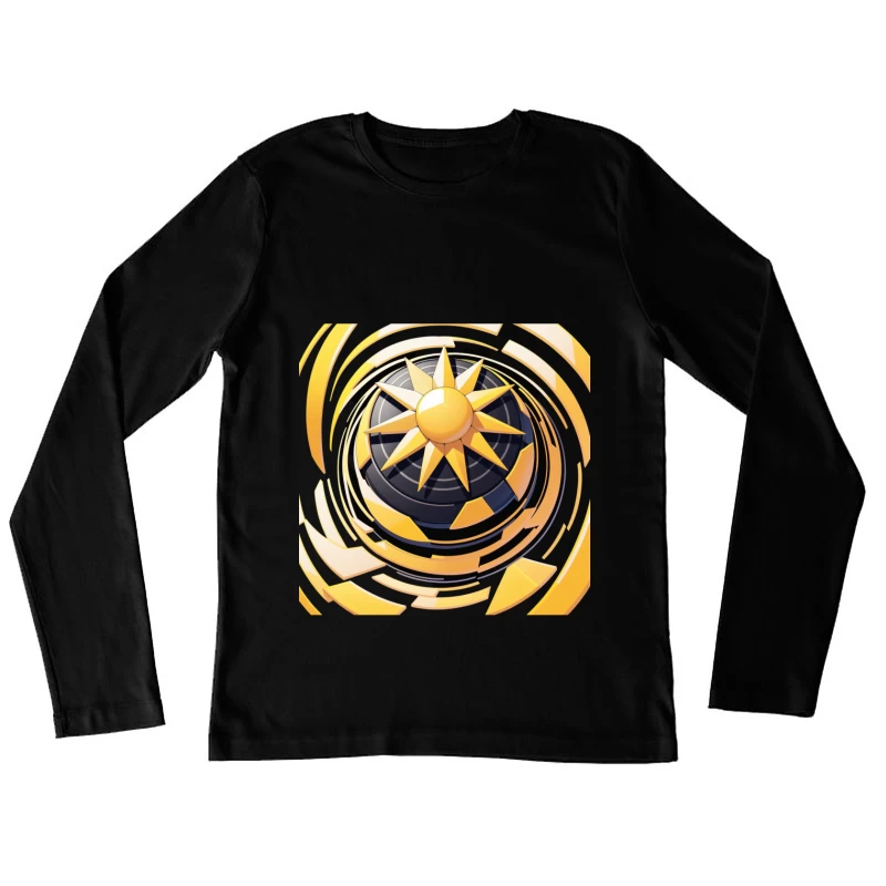Stylized Sun Icon Design Female Long Sleeve T-Shirt