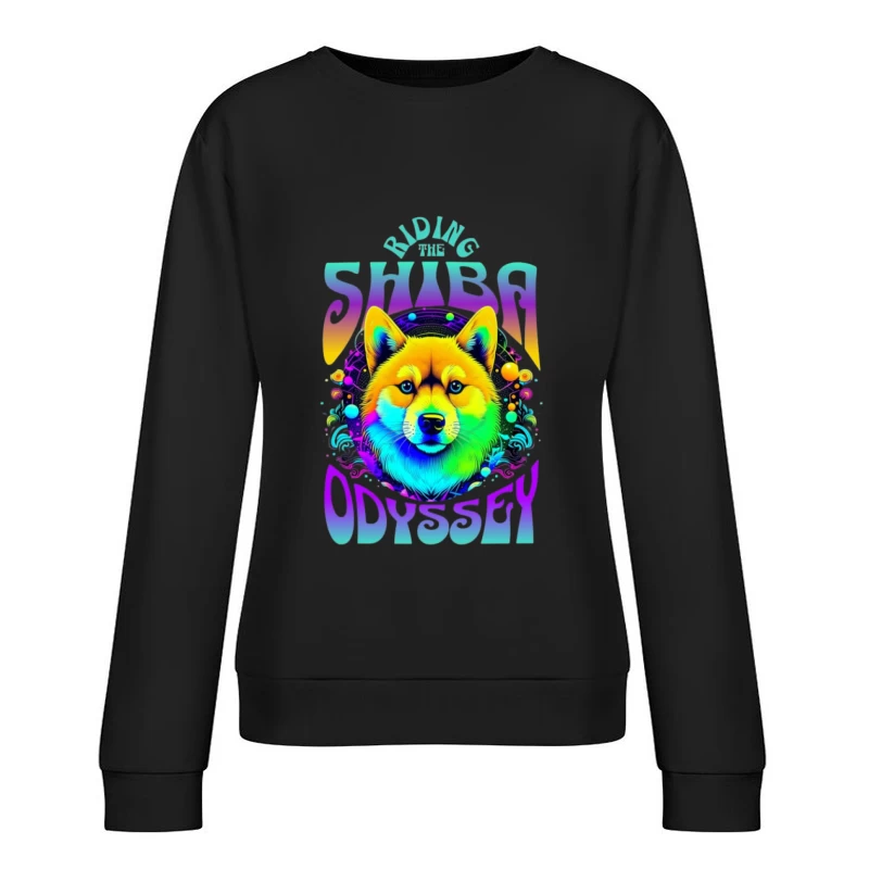 Shiba Abenteuer im Weltraum Damen Pullover Sweatshirt