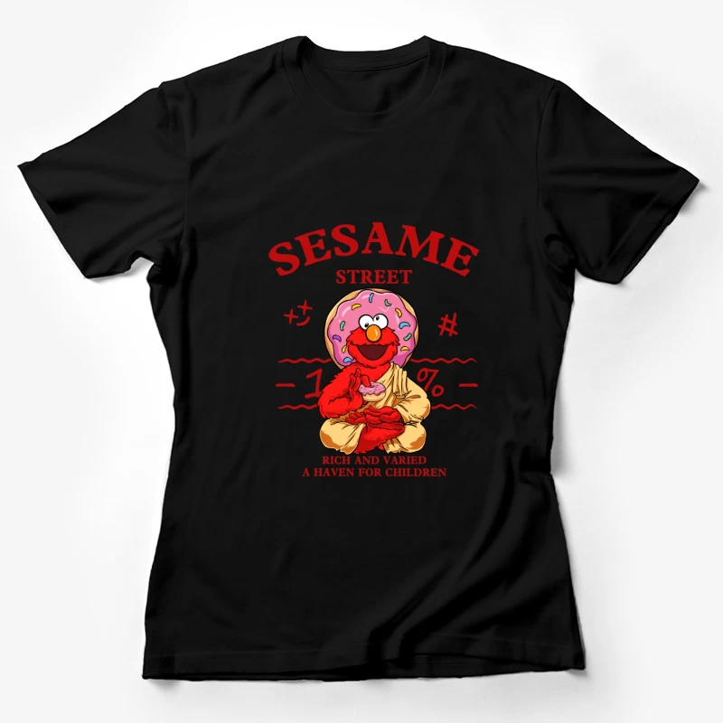 Elmo mit Donut-Mönch-Stil auf der Sesamstraße Damen T-Shirt