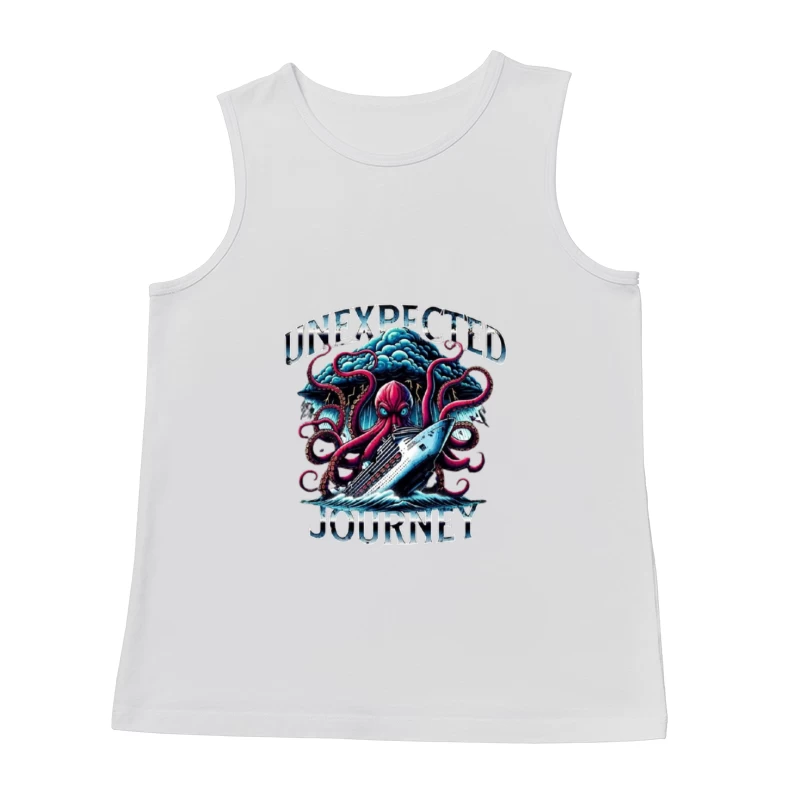 Giant Octopus Attacking Cruise Ship Artistic Illustration Male Tank Top