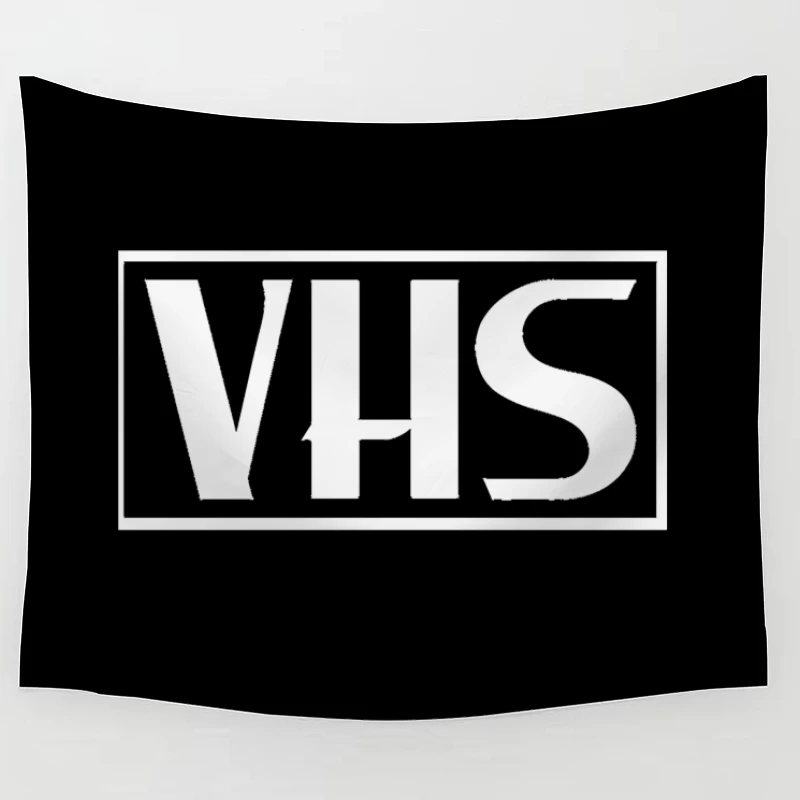 VHS Typography Outline Design Tapestry