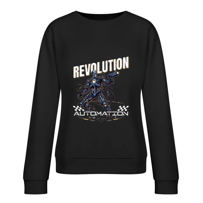 Combat Robot Revolution Sci-Fi Art Female Pullover Sweatshirt