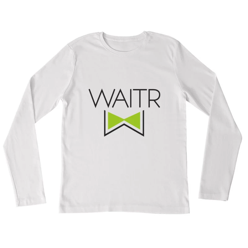 Waitr Food Delivery Service Logo with Green Bowtie Design Female Long Sleeve T-Shirt