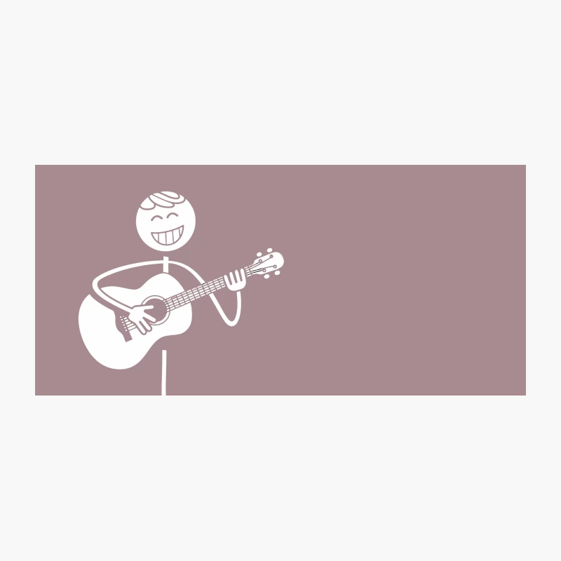 Simple Stick Figure Guitarist Sketch Coffee Mug
