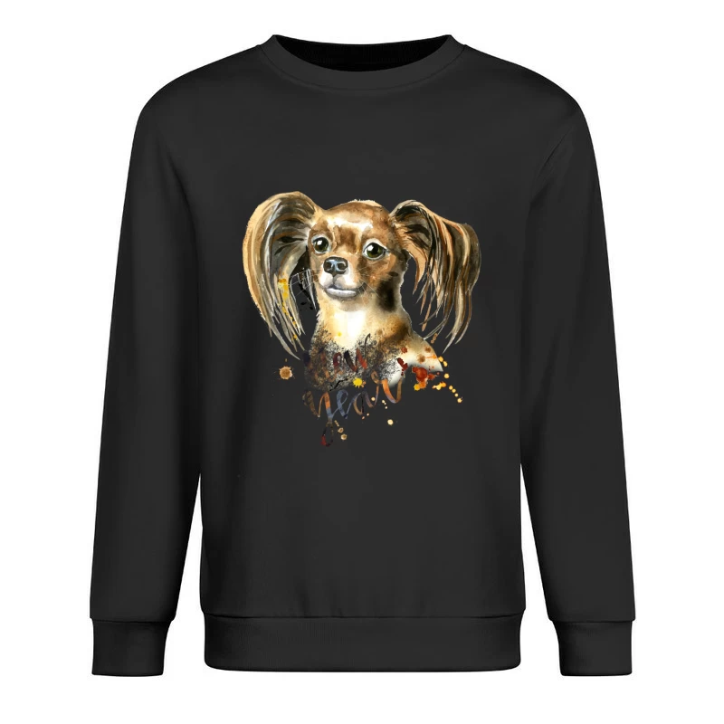 Portrait de chien et Nouvel An aquarelle Homme Sweat-shirt à enfiler