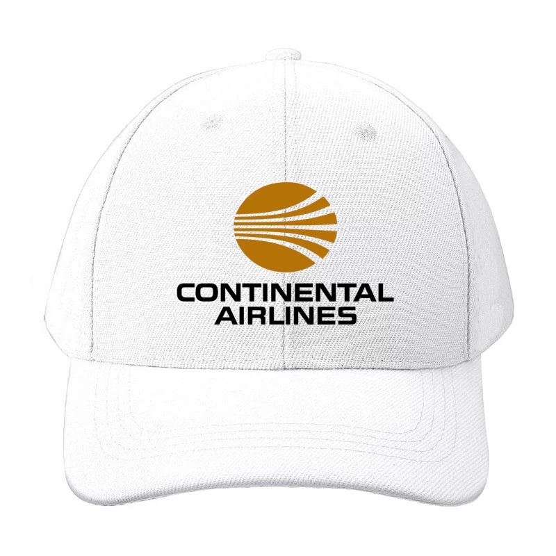 Continental Airlines Vintage Corporate Logo with Gold Globe Design Baseball Cap