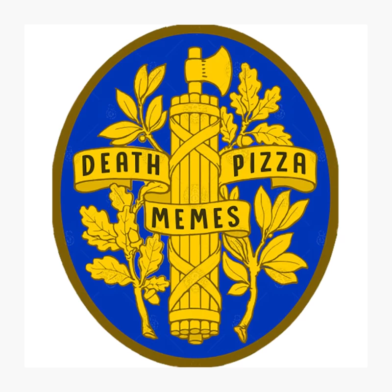 Death  Pizza  Memes - Humorous Spoof French Slogan Design Pin