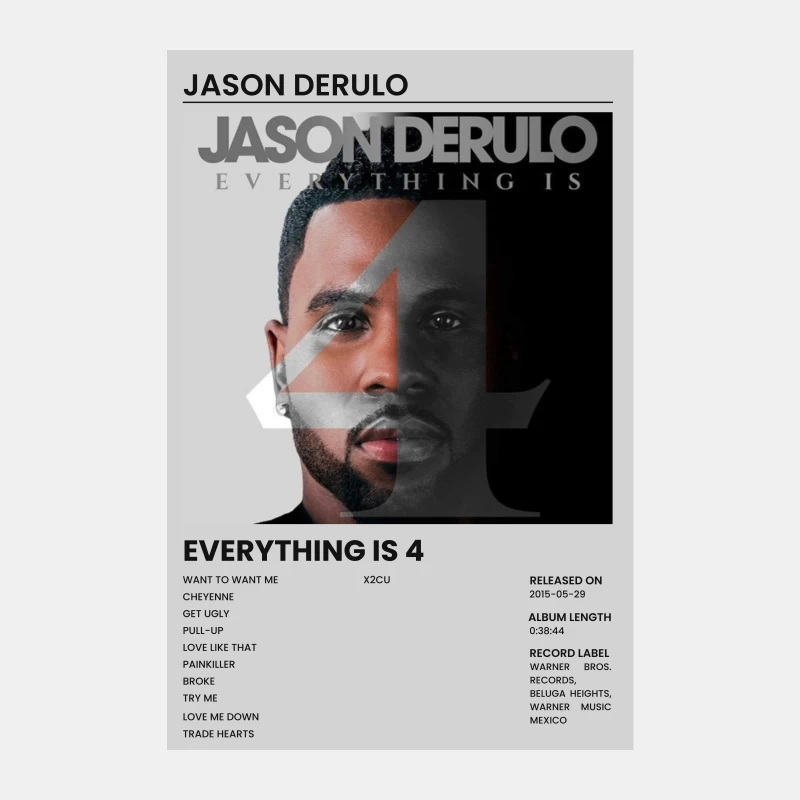 Jason Derulo's "Everything Is 4" Album Cover and Track List Male Tank Top