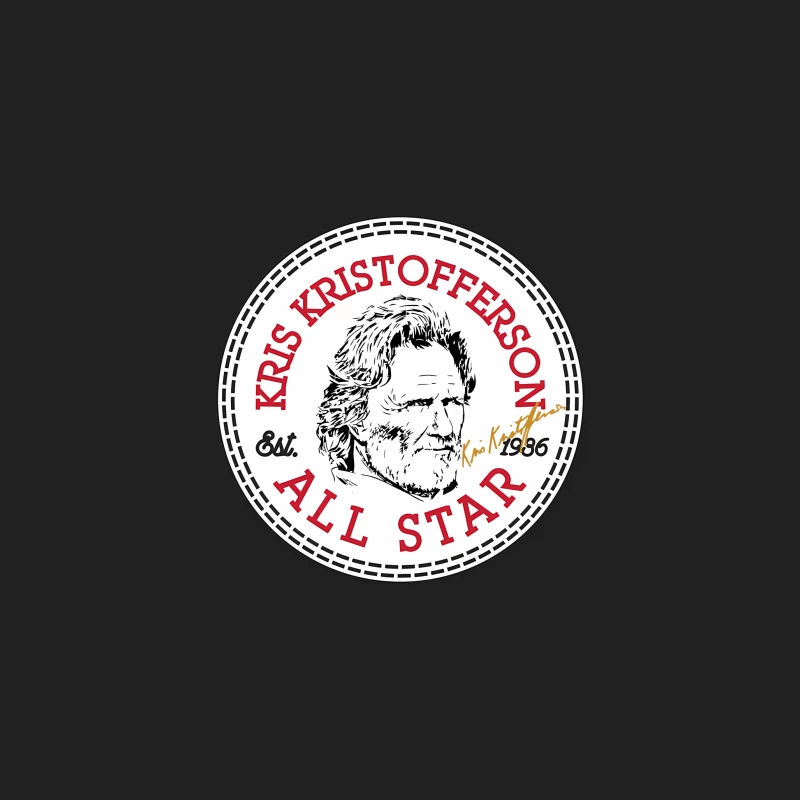 Kris Kristofferson All Star Circular Logo Design Bucket Hat