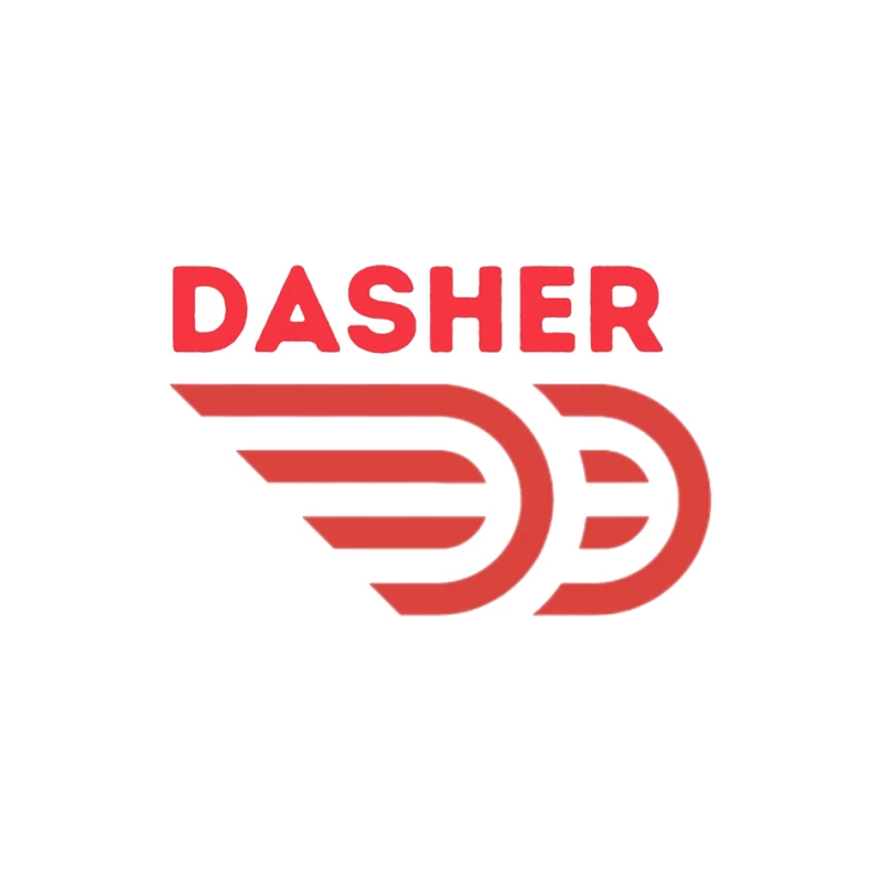 Red Minimalist Dasher Delivery Service Logo Pin