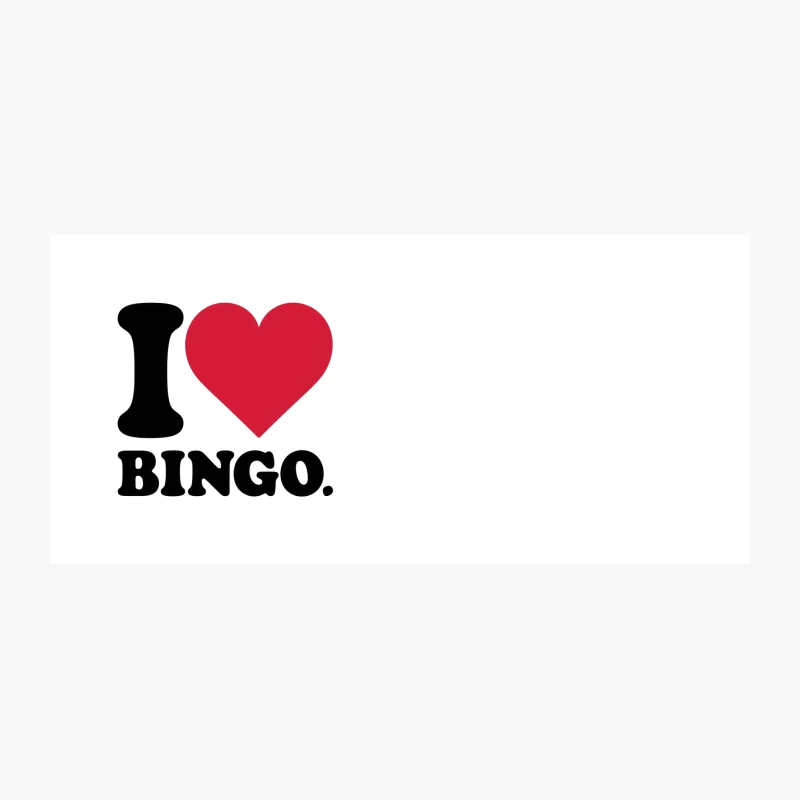 I Love Bingo Typography Design with Heart Symbol Coffee Mug